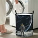 thumbnail image 5 of Fotbe Astronaut Standing In The Moon Cesto de Ropa con Asas, Cesto Impermeable de Gran Capacidad, Bolsa de Lavado para Dormitorio, Cesto de Ropa con Ruedas y Asas-Medium, 5 of 6