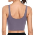 thumbnail image 4 of Attraco Women's Workout Crop Tank Top Longline Sports Bra Medium Support Yoga Fitness, 4 of 7