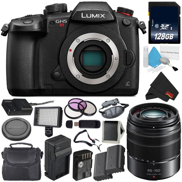 Panasonic Lumix DC-GH5S Mirrorless Micro Four Thirds Digital Camera Intl Model (No Warranty) + Panasonic Lumix G Vario 45-150mm Lens (Intl Model) Bundle