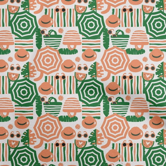oneOone Rayon Orange Fabric Beach Fabric For Sewing Printed Craft Fabric By The Yard 56 Inch Wide