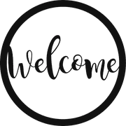 Welcome Round Sign - Metal Wall Art