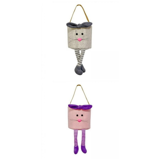 2 Pieces Easter Bucket Tote Bag Carrying Present Party Supplies