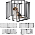 thumbnail image 1 of PawHut Dog Playpen Indoor for Small Medium Dogs with Door, Black, 1 of 10
