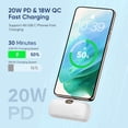 thumbnail image 6 of Kuulaa 5000mAh Mini Power Bank with Built-in USB-C Plug, PD 20W Fast Charging & LCD Display Compatible for iPhone 17/16/15/14, Samsung S24/S23 & Android More, 6 of 9