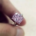 thumbnail image 2 of 3Ct Cushion Cut Lab Created Pink Sapphire Engagement 14K White Gold Plated Ring, 2 of 4