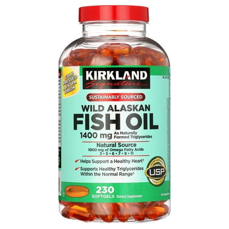 Kirkland Signature Wild Alaskan Fish Oil 1400 mg., 230 Softgels