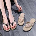 thumbnail image 5 of 1 par de pantuflas de verano planas para playa, chanclas de paja sintética, elegantes y refrescantes para mujer (beige, tallas 36, 5.5 EE. UU., 3 UK, 36 UE, 8.8425 pulgadas), 5 of 5
