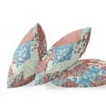 thumbnail image 3 of Arizona Floral Patches Suede Zippered Pillow with Insert in Aqua Navy 16 x 16, 3 of 6