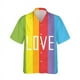 thumbnail image 5 of Camisetas con estampado 3D de la bandera del arcoíris LGBT para hombres y mujeres, camisetas de manga corta con solapa y personalidad a la moda, camisetas con botones para hombres, 5 of 5