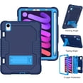 thumbnail image 3 of Case for iPad Mini 6, Slim Duty Drop Proof Shockproof Protective Cover with Stand and Pencil Holder for  Case for iPad Mini 6th Gen 8.3 inch (Navy Blue), 3 of 12