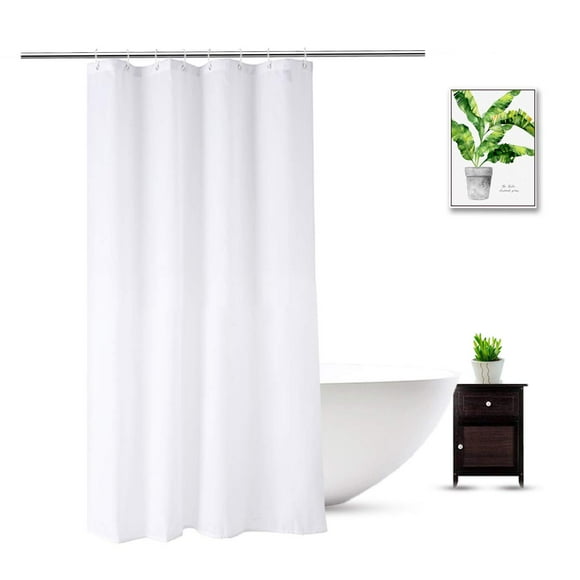 WellColor Doublure de Rideau de Douche en Tissu Blanc pour Spa Hôtel (Blanc 48 Pouces" L X 72 Pouces" H')