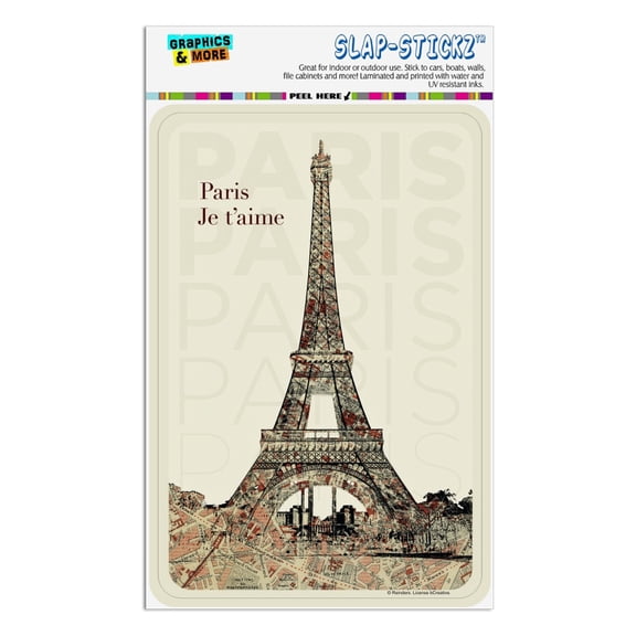Paris, Je t'aime I Love You Eiffel Tower City Map Home Business Office Sign