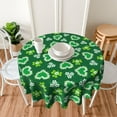 thumbnail image 2 of St. Patrick''s Day Round Tablecloth 60 inch Waterproof and Washable Tablecloth Clover Themed Table Cover for Holiday Dinner Party Decoration, 2 of 6