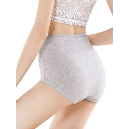 

1111Fourone Women Underwear High Waist Cotton Panties Girl Pregnant Ladies Elastic Solid Color Briefs