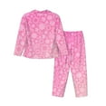 thumbnail image 2 of Junzan Breast Cancer Pink Ribbons Awareness Print Womens Pajama Sets,Long Sleeve Button Down For Women Pjs 2 Piece, 2 of 9