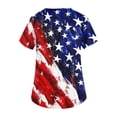 thumbnail image 5 of 4th of July Scrub Tops Women Loose V Neck USA Flag Print Scrubs Short Sleeve USA 250th Anniversary Patriotic Scrub Shirts Medical Nurse Workwear Nursing Uniform with Pockets Dark Blue L, 5 of 5