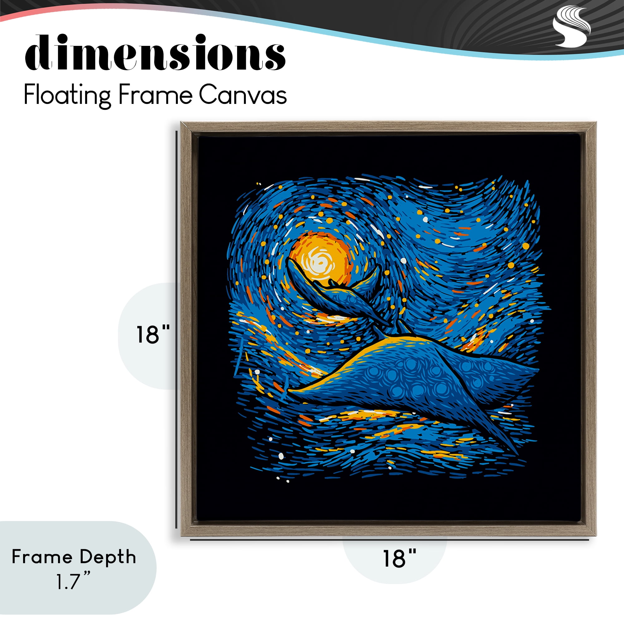 Stupell Industries Impressionist Manta Rays Brown Framed Floater Canvas Wall Art, design by Tobe Fonseca