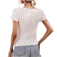 thumbnail image 5 of Fesfesfes Running Clothes for Womens Fashion Long Sleeves Round Neck Solid Color Loose Tops Blouse Knitted Sweater Business Casual Tops for Women L(US:8), 5 of 8