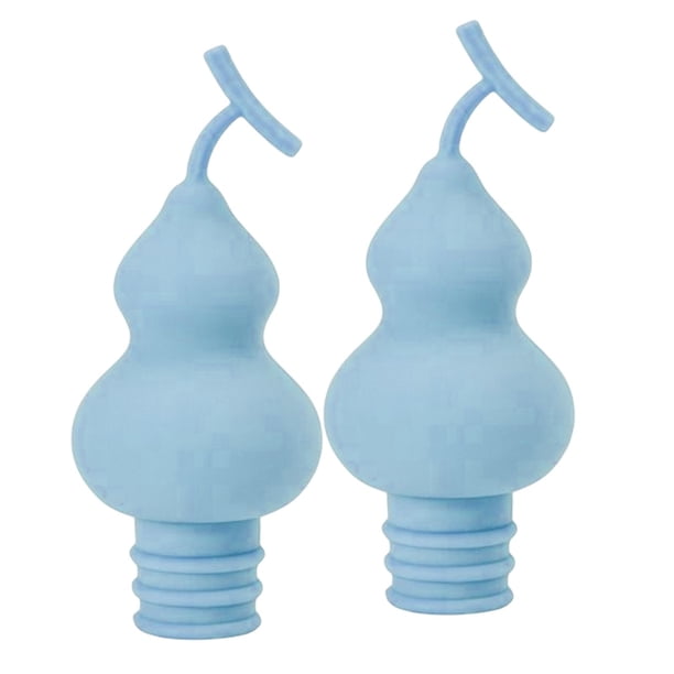 2 tapones de corcho reutilizables con forma de calabaza para botellas de champán Azul