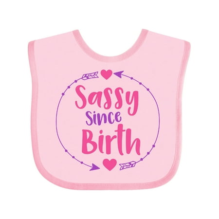 

Inktastic Sassy Since Birth Sassy Sassy Girl Arrow Hearts Gift Baby Girl Bib