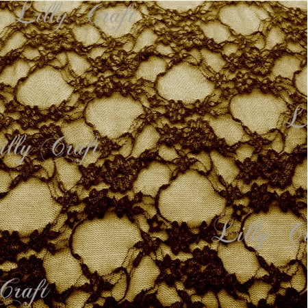 Brown Giselle STRETCH Lace 58 Inch Fabric 5 Yard Bold