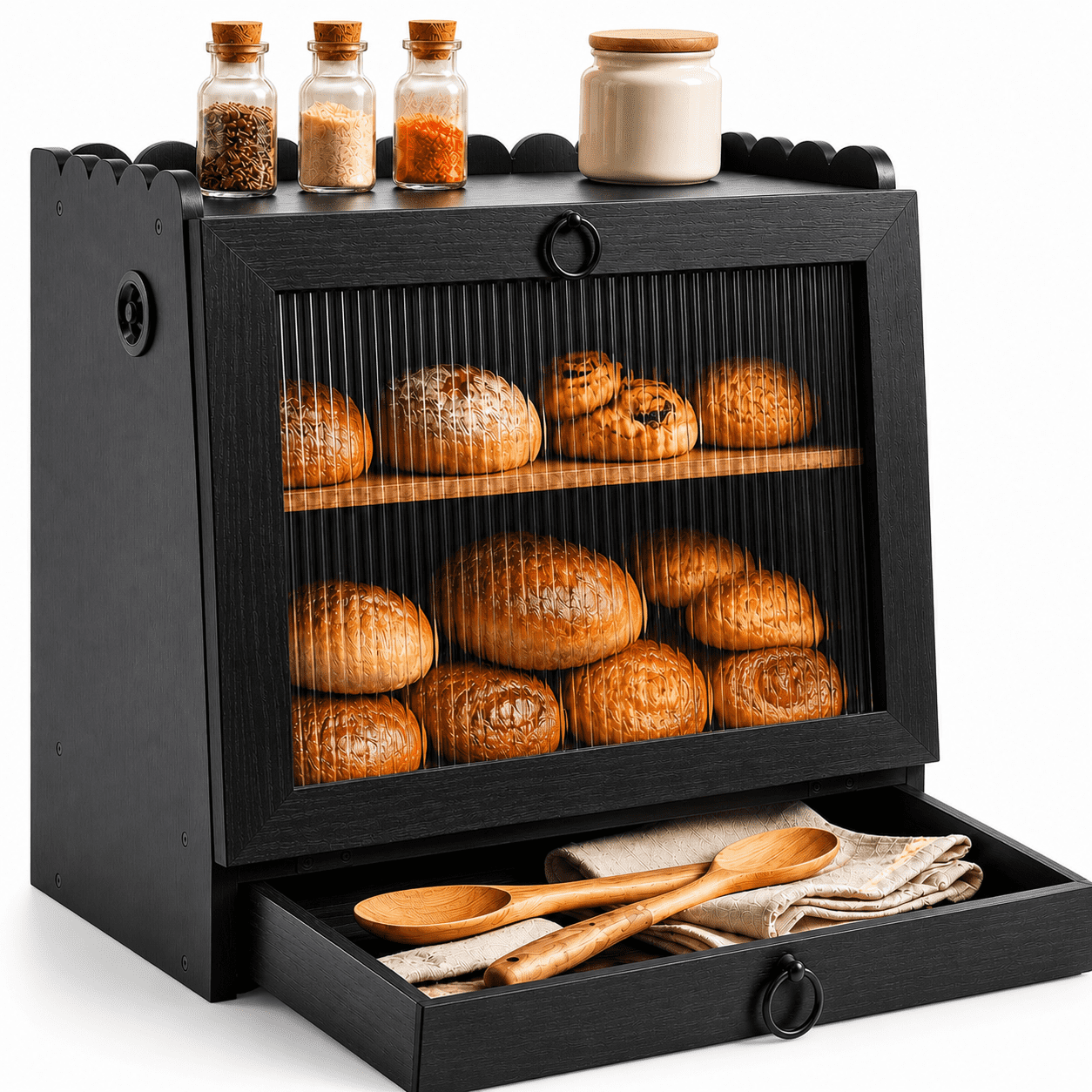 GG Collection 95326 Stoneware Acanthus Bread Box, Cream - Walmart.com