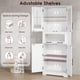 thumbnail image 5 of QinaQin Gabinete alto para baño o cocina con puertas de vidrio y repisa ajustable, mueble independiente para toallas, despensa o lavandería, 5 of 9