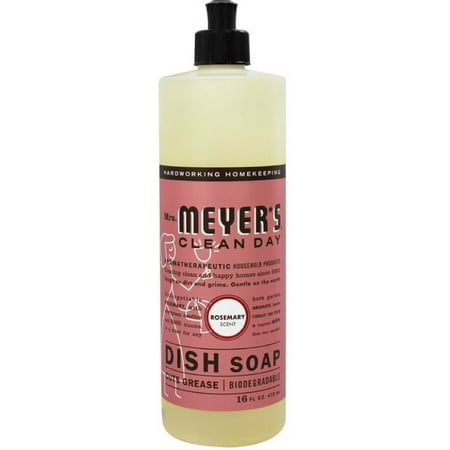 Mrs. Meyers Clean Day Dish Soap, Rosemary 16 oz (Pack of 2)