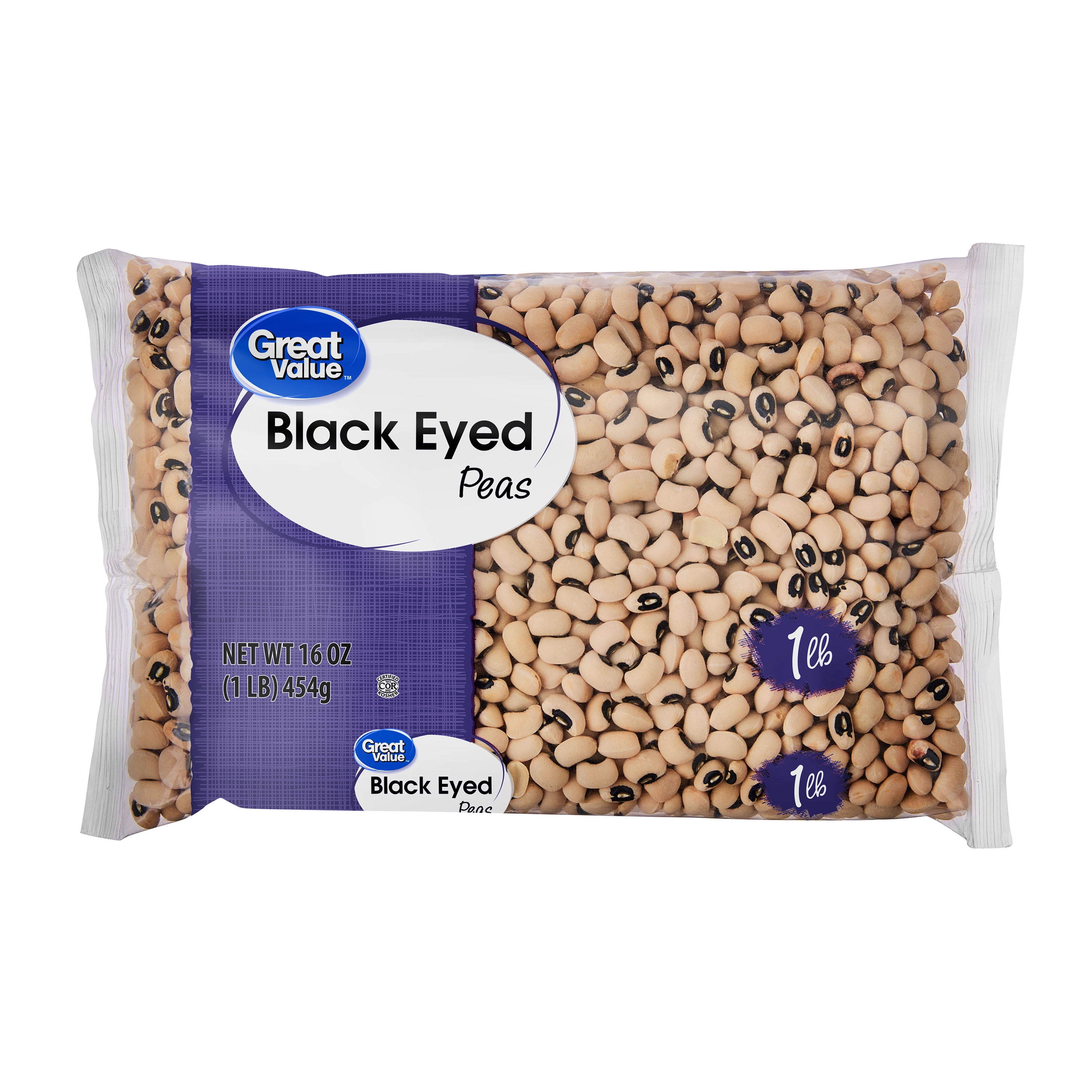 (10 pack) Great Value Black Eyed Peas, 1 lb