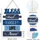 thumbnail image 5 of pieza de logotipo de madera azul, placa para colgar en la pared, pared de la cocina, 5 of 5