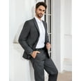 thumbnail image 6 of Cloudstyle Men's Solid Color Single-Breasted One-Button Suit Set (Jacket + Pants) with Side Vents - Slim Fit Spring Formal Wear Two-Piece, 6 of 15