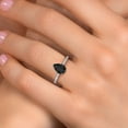 thumbnail image 4 of Gem Stone King 10K White Gold Black Onyx and Lab Grown Diamond Engagement Ring for Women | 1.05 Cttw | Pear Shape 8X5MM | Gemstone December Birthstone | Size 8, 4 of 6