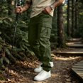 thumbnail image 2 of gzxflxpge Casual Cargo Pants for Men Outdoor Sports Loose Fit Sweatpants Fashion Breathable Work Pants with Pockets Army Green L, 2 of 10