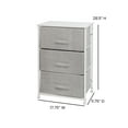 thumbnail image 5 of BizChair 3 Drawer Wood Top White Cast Iron Frame Vertical Storage Dresser with Light Gray Easy Pull Fabric Drawers, 5 of 11