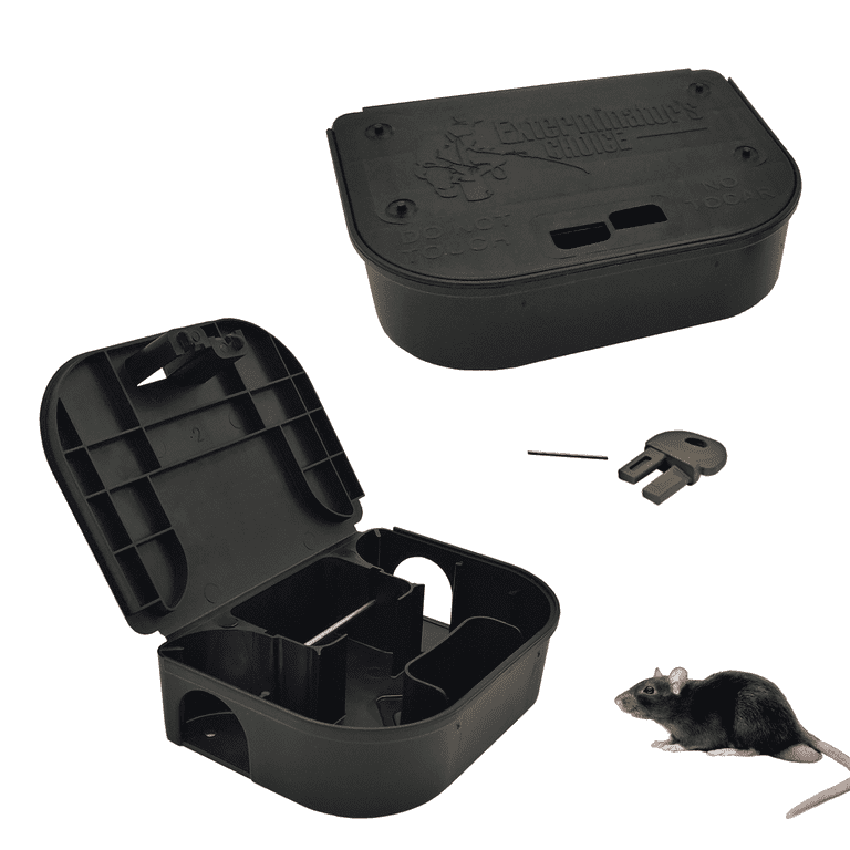 Exterminators Choice Black Bait Boxes | Includes Two Bait Stations and One  Key | Bait Box to Control Mice and Other Pests