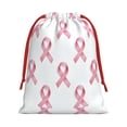 thumbnail image 3 of Super Soft Fabric Gift Bag Contraction Free Bag Mouth Pull Rope Design Red Ribbon Mouth For The Festival Classic Pink Ribbon Pattern Large, 3 of 8