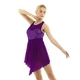 thumbnail image 2 of TSSOE Women's Shiny Sequins Asymmetrical Mesh Ballet Figure Skating Leotard Dress Gymnastics Dark Purple XS, 2 of 7