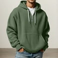 thumbnail image 2 of Mens Half Zip Up Hoodie Long Sleeve Hooded Casual Sports Waffle Pullover Sweatshirts Athletic Loose Fit Winter Mens Sweatshirts Army Green L, 2 of 4