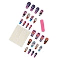 thumbnail image 4 of 24Pcs Pumpkin Halloween Press On Nails, Colored Spider Web Fake Nail Tips with Jelly Glue, Reusable Press On Nails for Women, DIY Festive Manicure Set for Halloween Parties and Trick-or-Treat, 4 of 5