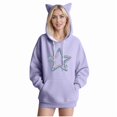 thumbnail image 5 of Sakmal Hooded Sweatshirts Women Purple Cute Tops Trendy Stars Print Hoodies for Women, 5 of 5