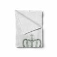 thumbnail image 2 of Grey Soft Flannel Fleece Throw Blanket, Different Kinds of Antique Crowns Queen King Imperial Theme Vintage, Cozy Plush for Indoor and Outdoor Use, 50" x 60", Pale Green and White, by Ambesonne, 2 of 6
