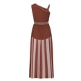 thumbnail image 4 of Ocealan Robe de Danse Lyrique Sans Manches en Maille Jupe Justaucorps Performance de Scène Enfants Marron 12, 4 of 7
