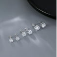 thumbnail image 6 of Solid 925 Sterling Silver Cubic Zirconia Stud Earrings for Women Teens Round CZ Stud Earrings 3 Pairs Stud Earrings Set Simulated Diamond Studs, 6 of 12