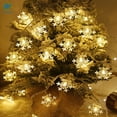 thumbnail image 5 of Deago Christmas Lights Snowflake String Lights 20 Ft 40 LED Fairy Lights Battery Operated Waterproof for Xmas Garden Patio Bedroom Party Decor Indoor Outdoor Celebration Lighting (Warm Color), 5 of 8