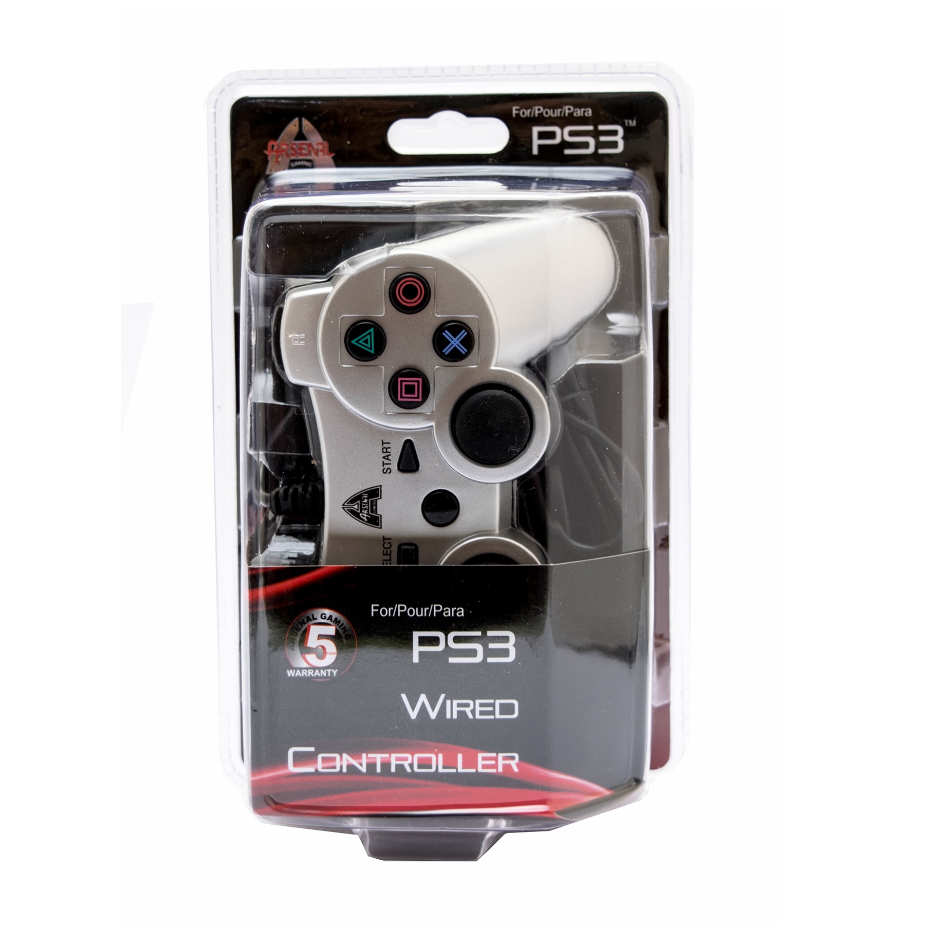Arsenal Gaming PS3 Wired Controller - Gamepad - wired - silver - for Sony PlayStation 3 - image 2 of 4