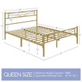 thumbnail image 4 of Renwick Cloud-Inspired Design Metal Platform Bed, Queen, Antique Gold, 4 of 9