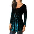 thumbnail image 2 of Gvmfive Women V Neck Floral Long Sleeve T-shirts Blouse Loose Tunic Tops, 2 of 8