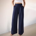 thumbnail image 2 of Women's High Waist Wide Leg Trousers in Lightweight Fabric for Summer Comfortable Straight Cut Palazzo Pants for Business Casual, 2 of 6
