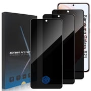 ZYQEEE Privacy Screen Protector for Samsung Galaxy S21 5G 6.2", Scratch Resistant Anti-Spy Tempered Glass Film, Bubble Free, Easy Installation,Case Friendly,3 Pack