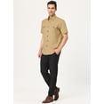 thumbnail image 4 of Camisa cargo para hombre, manga corta, ajuste regular, con botones, camisas de safari con bolsillos Caqui M Unique Bargains Camisa, 4 of 6